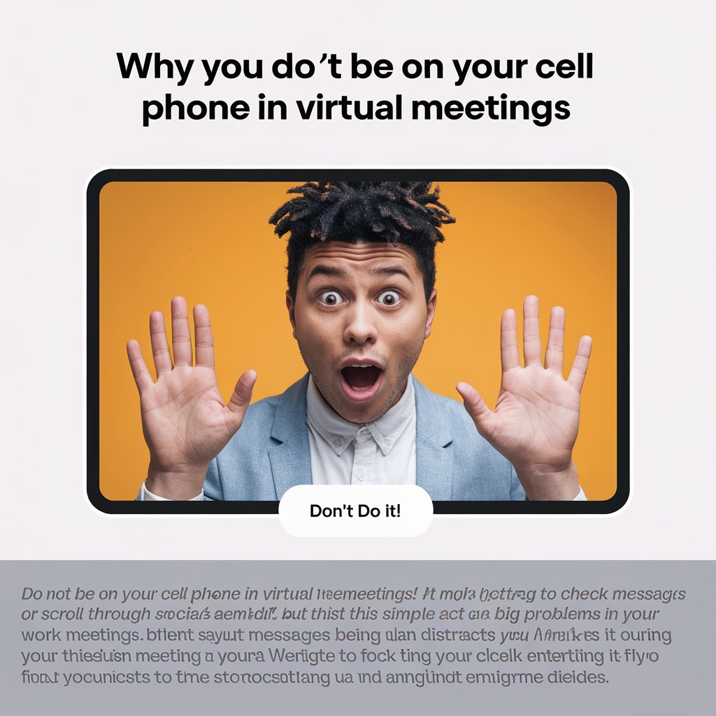 Do Not Be On Your Cell Phone in Virtual Meetings